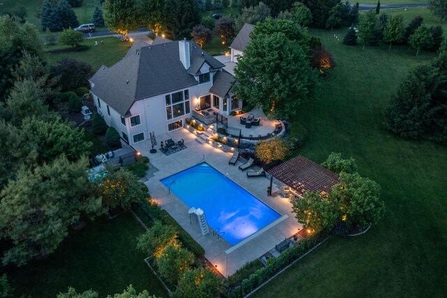 5015 Joshua Dr, West Bend, WI 53090 - view from above of property with a pool