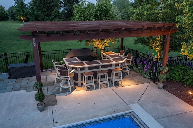 5015 Joshua Dr, West Bend, WI 53090 - view of patio / terrace featuring a pergola