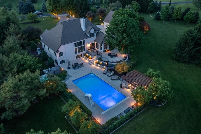 5015 Joshua Dr, West Bend, WI 53090 - view from above of property with a pool