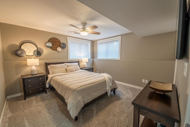 5015 Joshua Dr, West Bend, WI 53090 - bedroom with carpet, baseboards, and a ceiling fan