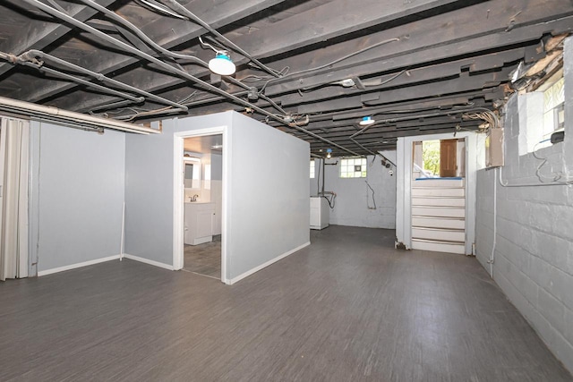 3380 N 39th St, Milwaukee, WI 53216 - below grade area featuring wood finished floors and stairs