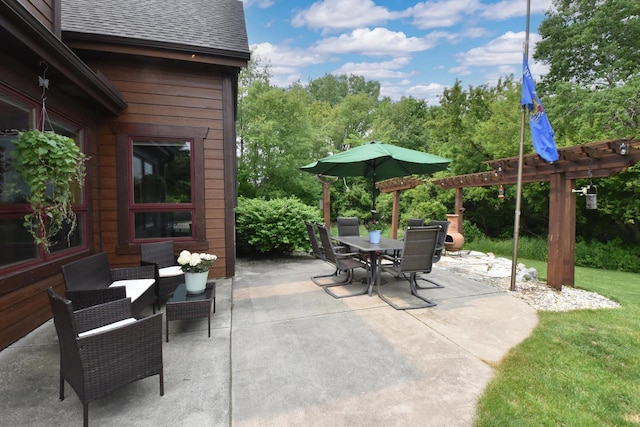 W395S3611 Hardscrabble Rd, Dousman, WI 53118 - view of patio / terrace with outdoor dining space and a pergola