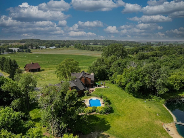 W395S3611 Hardscrabble Rd, Dousman, WI 53118 - aerial view of property and surrounding area featuring a pool area and rural landscape