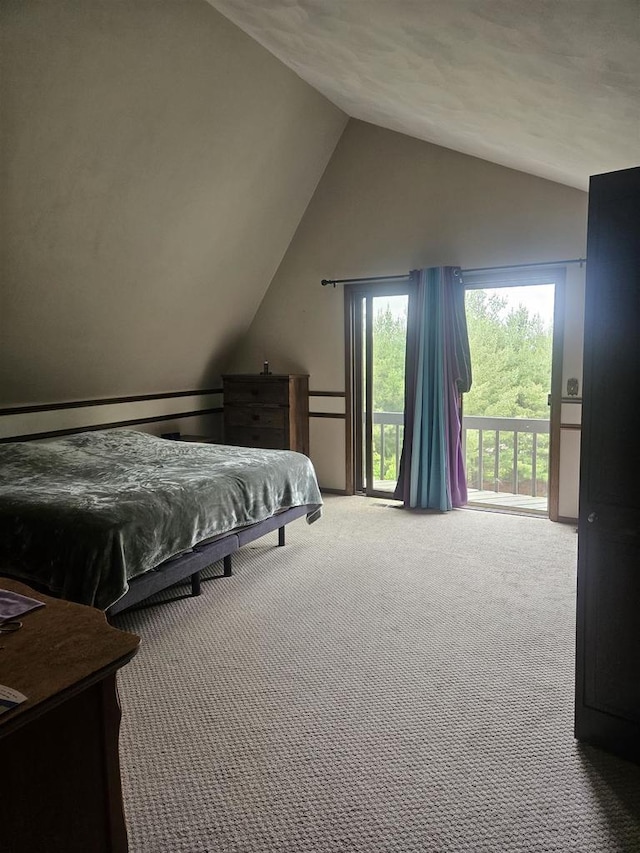 5317 Old C Rd, Boscobel, WI 53805 - carpeted bedroom with access to exterior and lofted ceiling