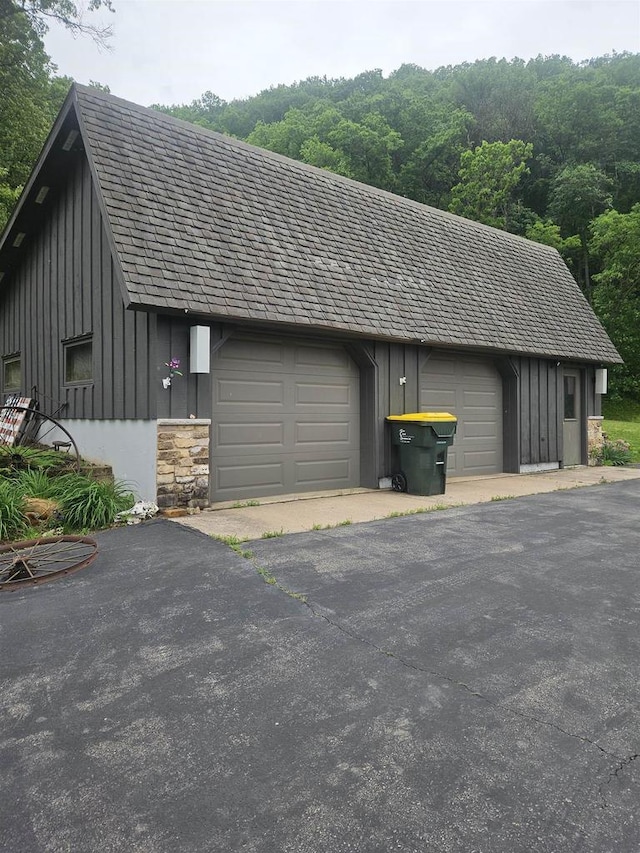 5317 Old C Rd, Boscobel, WI 53805 - garage with a wooded view