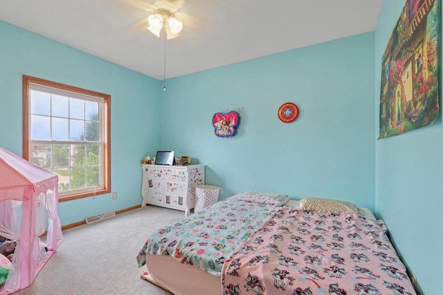 2432 Forest Hill Ct, Waukesha, WI 53188 - bedroom featuring carpet floors, baseboards, and a ceiling fan