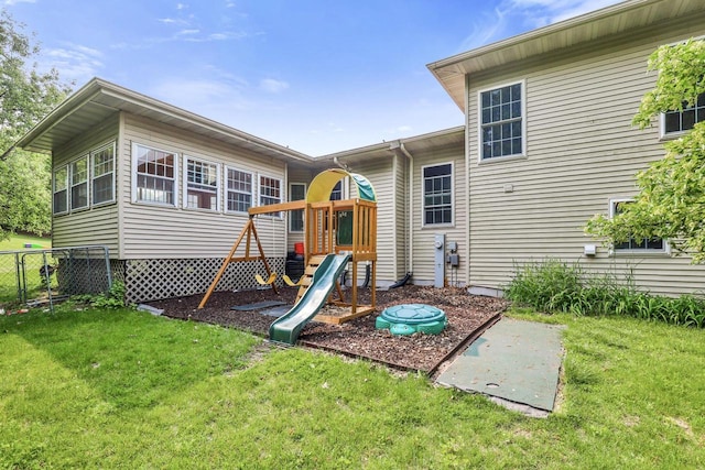 2432 Forest Hill Ct, Waukesha, WI 53188 - rear view of property featuring a playground