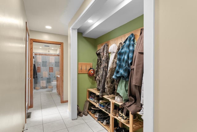 4014 Maplewood Rd, Two Rivers, WI 54241 - mudroom with tile patterned flooring and recessed lighting