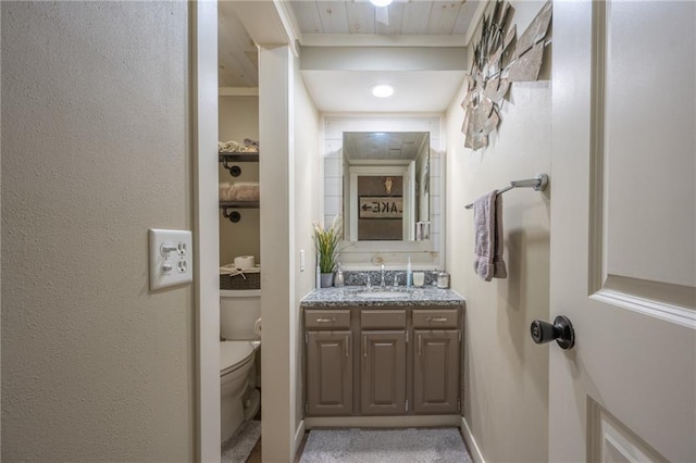 bathroom featuring toilet and vanity