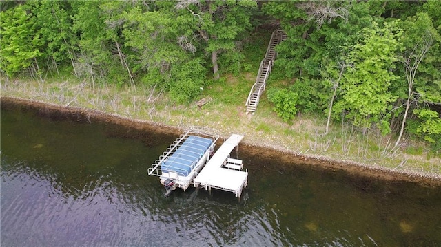 24730 Scenic View Ln, Spooner, WI 54801 - dock with a water view and stairs