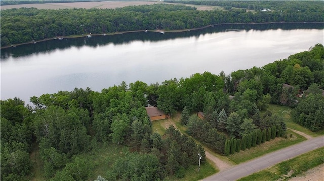 24730 Scenic View Ln, Spooner, WI 54801 - aerial view of a heavily wooded area and a nearby body of water