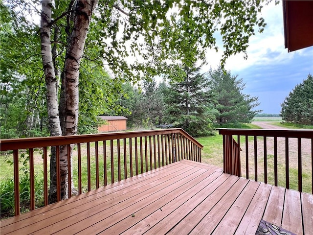 24730 Scenic View Ln, Spooner, WI 54801 - wooden deck featuring a yard