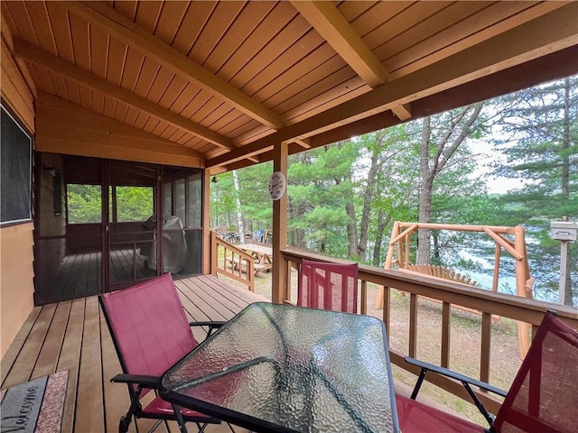 24730 Scenic View Ln, Spooner, WI 54801 - wooden deck with outdoor dining space