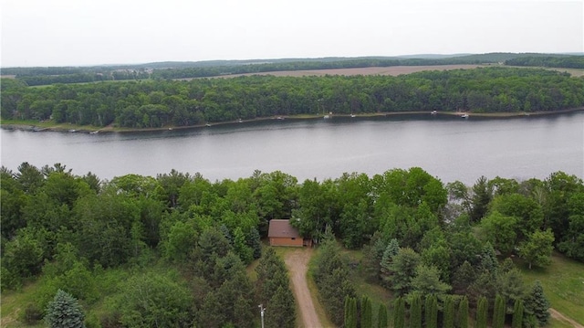 24730 Scenic View Ln, Spooner, WI 54801 - bird's eye view of a nearby body of water and a heavily wooded area