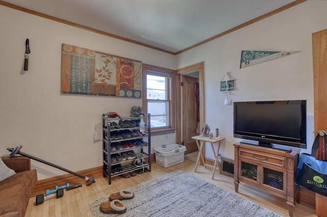 2116 N 60th St Unit 2118, Milwaukee, WI 53208 - living room featuring ornamental molding and wood finished floors