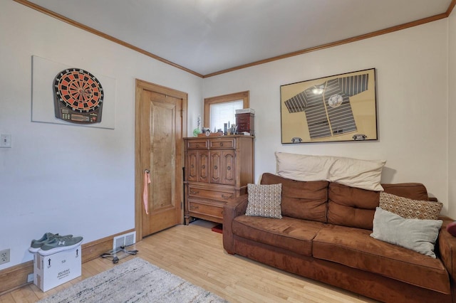 2116 N 60th St Unit 2118, Milwaukee, WI 53208 - living room featuring wood finished floors, ornamental molding, and baseboards