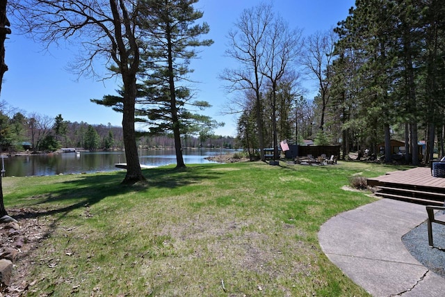 10151 N Sandy Beach Rd, Hayward, WI 54843 - view of grassy yard with a water view