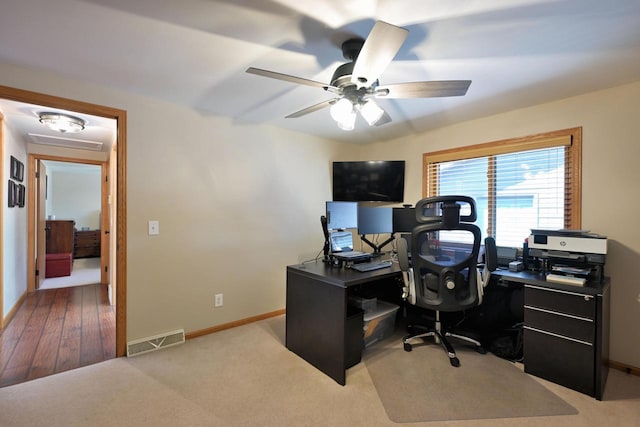 10151 N Sandy Beach Rd, Hayward, WI 54843 - office space with a ceiling fan and baseboards