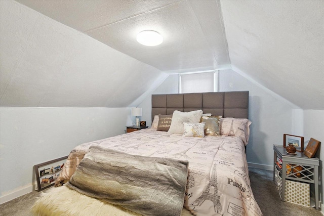 947 Cleveland St, Beloit, WI 53511 - carpeted bedroom featuring vaulted ceiling, a textured ceiling, and baseboards