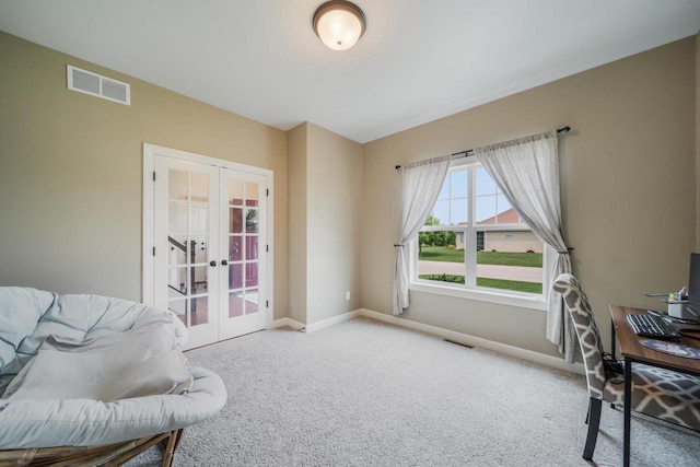 905 W Hubble Ln, Appleton, WI 54913 - carpeted home office with french doors and baseboards