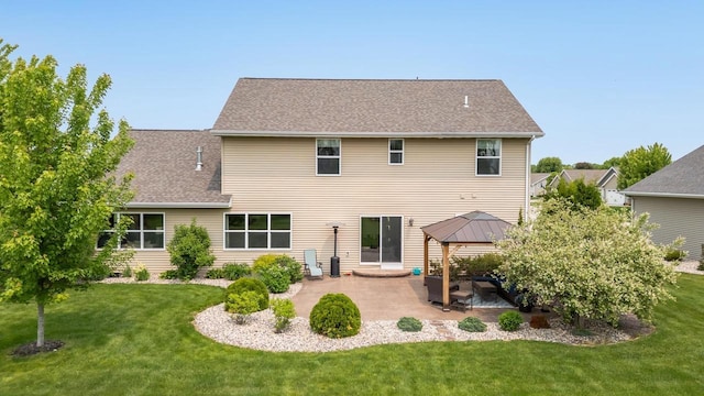 905 W Hubble Ln, Appleton, WI 54913 - rear view of property with a gazebo, a patio area, and a lawn