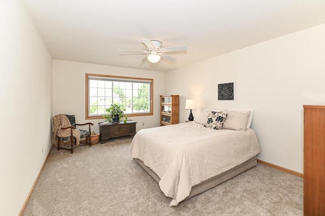 2425 Fox River Pkwy Unit H, Waukesha, WI 53189 - bedroom with light carpet, ceiling fan, and baseboards