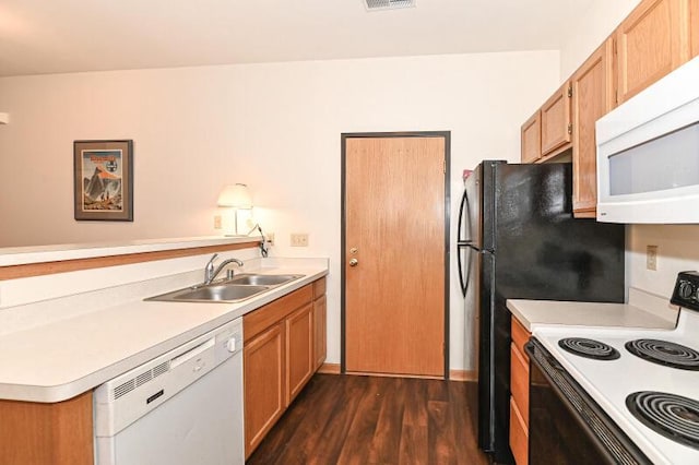 2425 Fox River Pkwy Unit H, Waukesha, WI 53189 - kitchen featuring white appliances, a sink, a peninsula, and light countertops