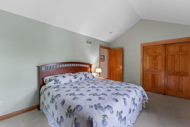 W3847 Timber Lake Rd, East Troy, WI 53120 - bedroom featuring light colored carpet and vaulted ceiling