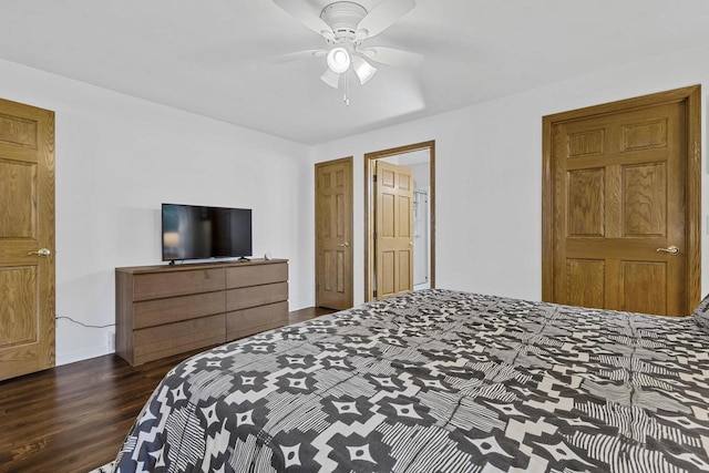 1323 Bradford Ct, Neenah, WI 54956 - bedroom featuring dark wood-style flooring and ceiling fan