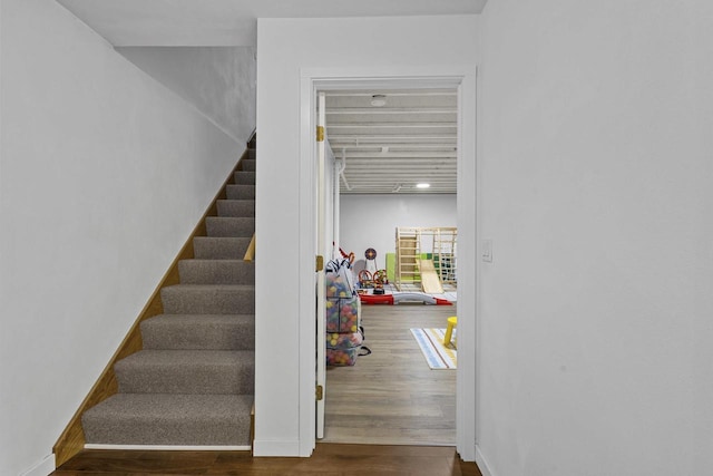 1323 Bradford Ct, Neenah, WI 54956 - staircase with wood finished floors