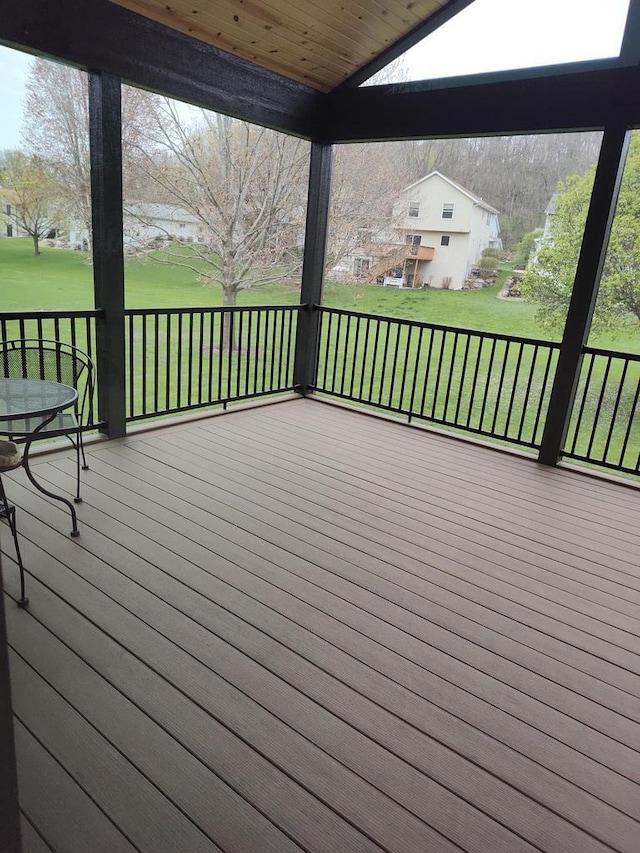 2040 Continental Ln, Cross Plains, WI 53528 - wooden deck featuring a lawn