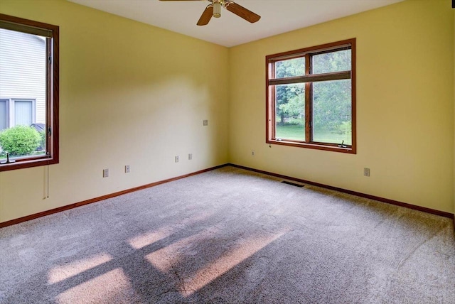 2040 Continental Ln, Cross Plains, WI 53528 - carpeted empty room featuring plenty of natural light and ceiling fan