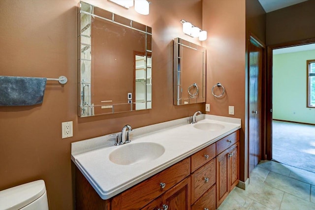 2040 Continental Ln, Cross Plains, WI 53528 - bathroom with double vanity and tile patterned floors