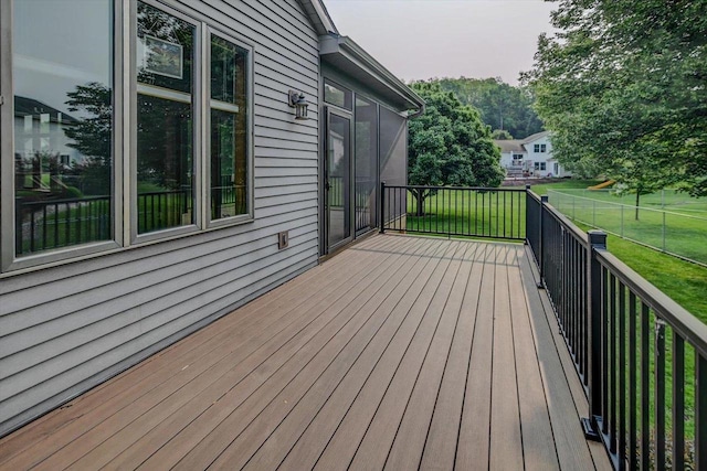 2040 Continental Ln, Cross Plains, WI 53528 - wooden terrace featuring a yard