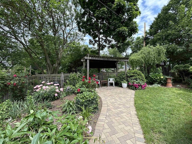 129 Division St, Madison, WI 53704 - view of yard featuring a patio and a pergola