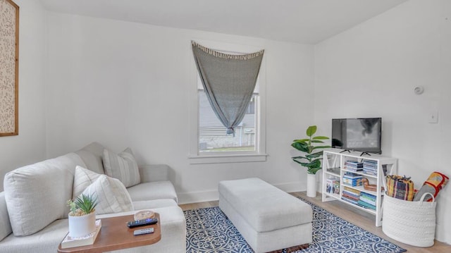 613 N 5th St Unit 611, Sheboygan, WI 53081 - living area featuring wood finished floors and baseboards
