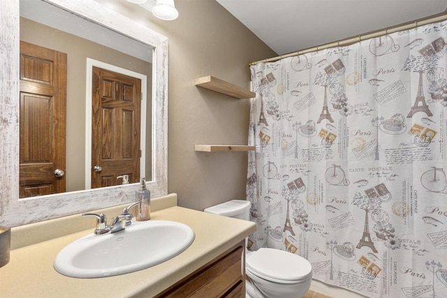 763 Severndroog Way, Howard, WI 54313 - full bathroom with vanity, toilet, and a shower with shower curtain