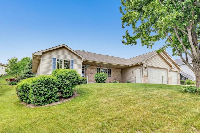 1411 Cocos, Green Bay, WI 54313 - single story home featuring an attached garage, a front lawn, and brick siding