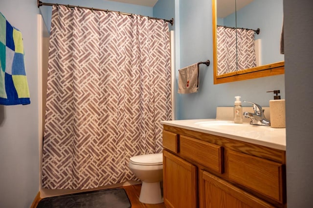 2371 Doris Rd, Reedsburg, WI 53959 - full bathroom with toilet, vanity, and curtained shower