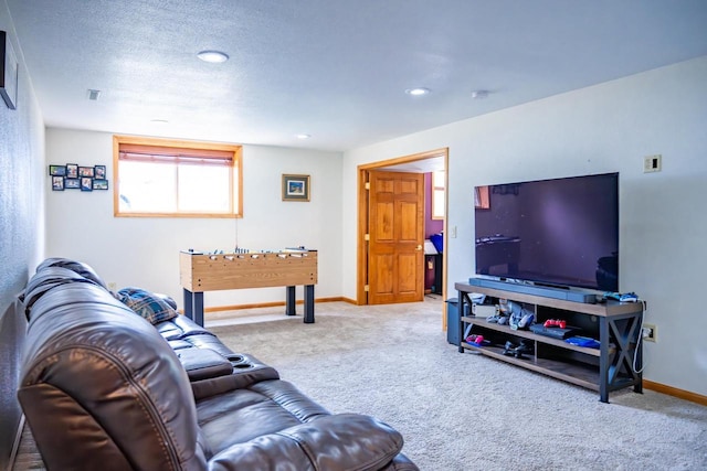 2371 Doris Rd, Reedsburg, WI 53959 - carpeted living room with baseboards and recessed lighting