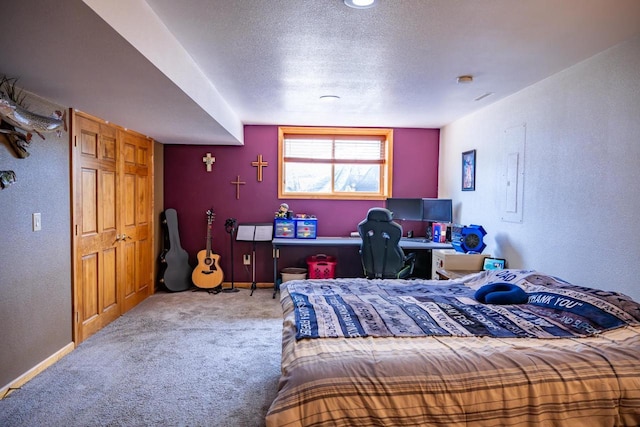 2371 Doris Rd, Reedsburg, WI 53959 - carpeted bedroom with a textured ceiling and baseboards