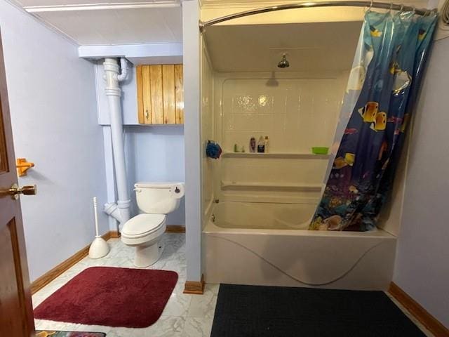11176 W Plover Ln, Hayward, WI 54843 - full bathroom featuring shower / bath combo with shower curtain