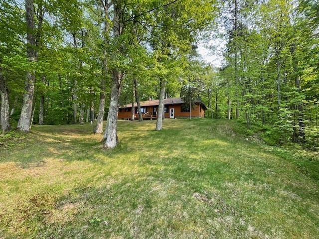 11176 W Plover Ln, Hayward, WI 54843 - view of green lawn featuring a view of trees