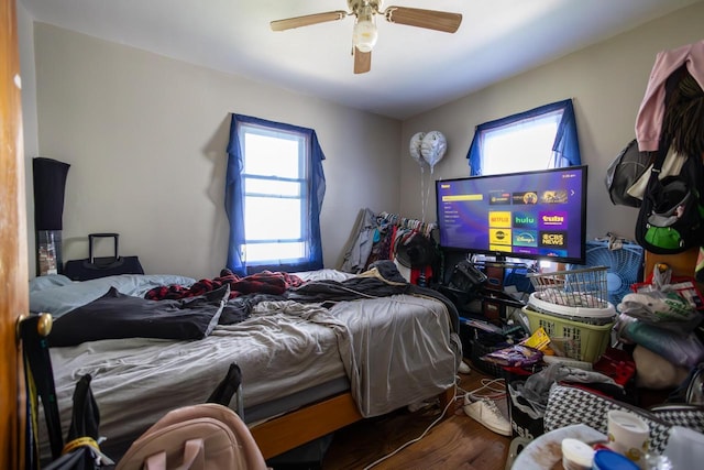 3819 W Douglas Ave, Milwaukee, WI 53209 - bedroom featuring wood finished floors and a ceiling fan