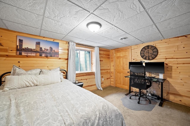 4062 S 106th St, Greenfield, WI 53228 - carpeted bedroom featuring wooden walls