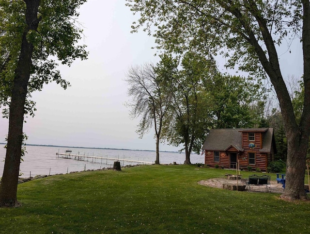 9213 Willow Ln, Fremont, WI 54940 - view of green lawn with a water view