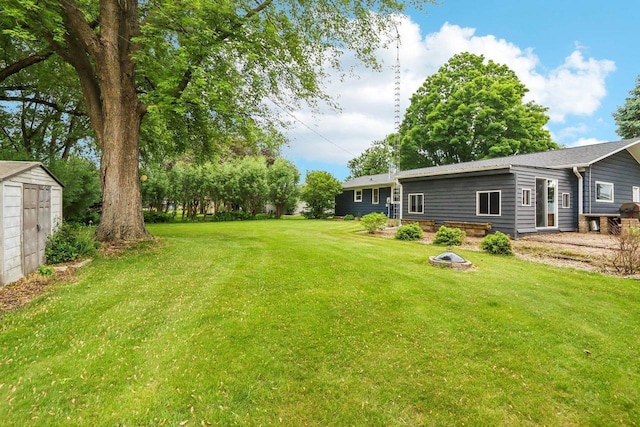 109 County Park Rd, Waupun, WI 53963 - view of green lawn with a fire pit