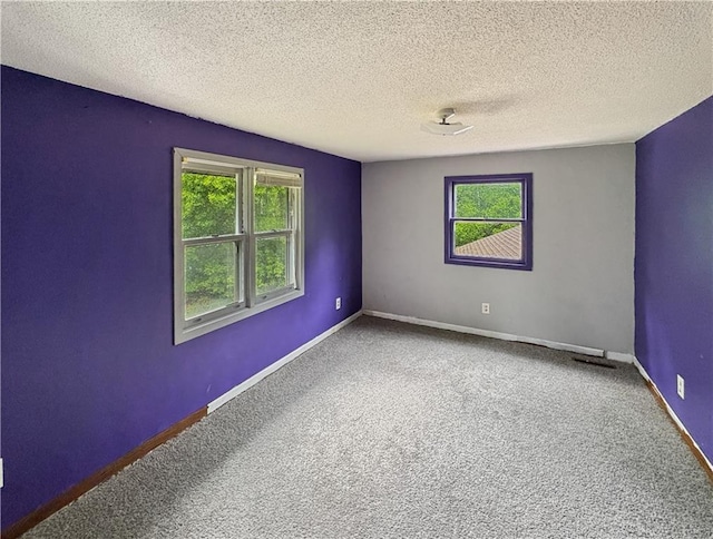 711 Cleveland Ave, Ladysmith, WI 54848 - unfurnished room featuring plenty of natural light, carpet flooring, a textured ceiling, and baseboards