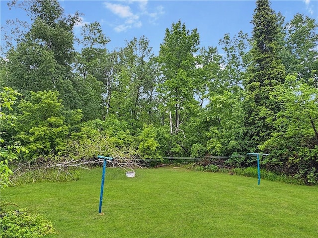 711 Cleveland Ave, Ladysmith, WI 54848 - view of grassy yard with a wooded view