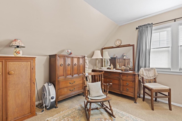 11203 W Potter Rd, Wauwatosa, WI 53226 - bedroom featuring vaulted ceiling, light carpet, and baseboards